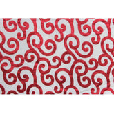 Cayenne Red Scrolls Printed Velvet Fabric By the Yard