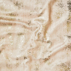 Cream Gold Foil Printed Fabric By The Yard