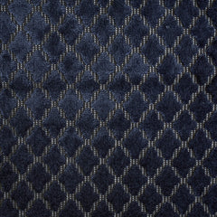 Geometric Navy Blue Velvet Fabric By The Yard