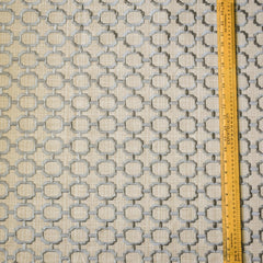 Beige Medallion Geometric Embroidered Fabric By The Yard