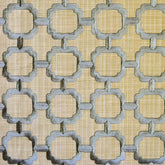 Beige Medallion Geometric Embroidered Fabric By The Yard