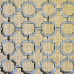 Beige Medallion Geometric Embroidered Fabric By The Yard