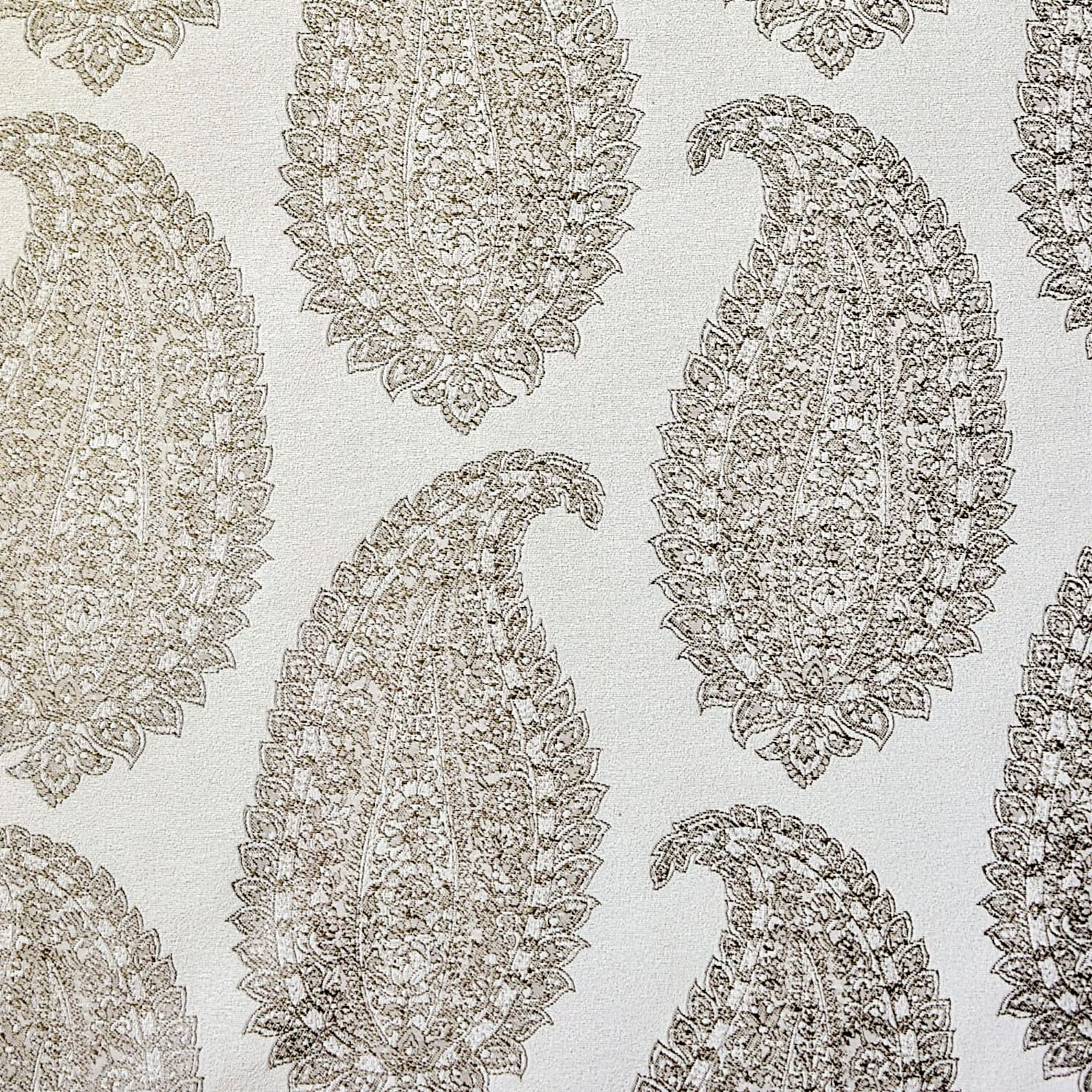 Grey Paisley Woven Fabric By The Yard