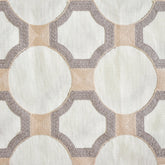 Ivory Medallion Geometric Embroidered Fabric By The Yard