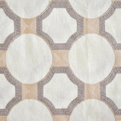 Ivory Medallion Geometric Embroidered Fabric By The Yard