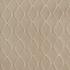 Beige Diamonds Geometric Embroidered Fabric By The Yard