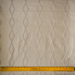 Beige Geometric Embroidered Fabric By The Yard