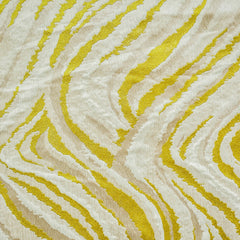 Chartreuse Waves Woven Fabric By The Yard, Polyester Cotton Fabric