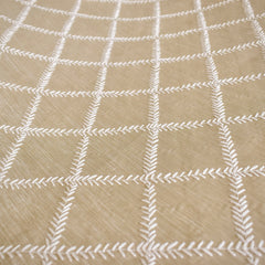 Beige Leafy Diamond Geometric Fabric By The Yard