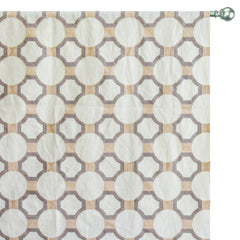 Ivory Medallion Geometric Embroidered Fabric By The Yard