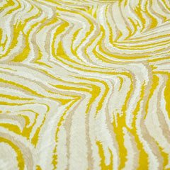 Chartreuse Waves Woven Fabric By The Yard, Polyester Cotton Fabric
