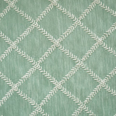 Duck Egg Leafy Diamond Geometric Fabric By The Yard