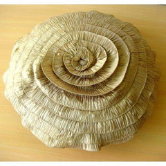 Vintage Golds - Crushed Art Silk Gold Decorative Round Pillow Cover