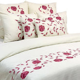 Floral Adore - Ivory, Pink Cotton Duvet Cover Set