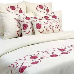 Floral Adore - Ivory, Pink Cotton Duvet Cover Set