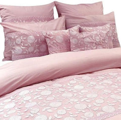 Pink And Lace - Pink, White Cotton Duvet Cover Set