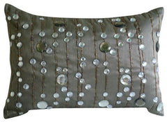 Art Silk Grey Rectangular Decorative Pillows Cover Diamond Dreams