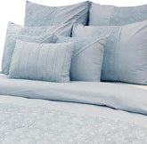 Grey Adornment - Grey, Light Blue Cotton Duvet Cover Set