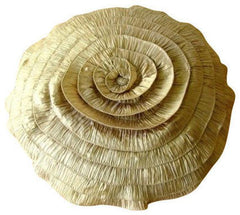 Vintage Golds - Crushed Art Silk Gold Decorative Round Pillow Cover