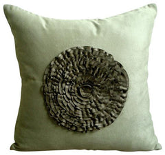 Vintage Mist - Aqua Blue Suede Throw Pillow Cover