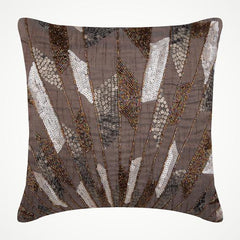 Silver Glamor - Silver Art Silk Decorative Euro Sham
