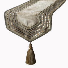 Velvet Cream Beige Decorative Table Runners Elegance