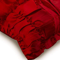 Dreamy Ruby Red - Red Satin Decorative Euro Sham