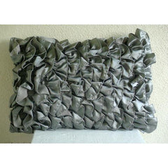 Vintage Gray Ruffles - Satin Grey Decorative Lumbar Pillow Cover