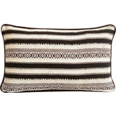 Black & White Wool Decorative Lumbar Pillow Cover, Moroccan Ceramics