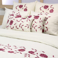Floral Adore - Ivory, Pink Cotton Duvet Cover Set