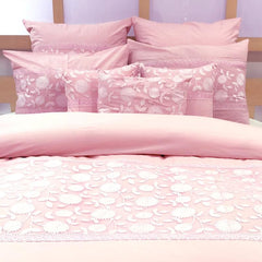 Pink And Lace - Pink, White Cotton Duvet Cover Set