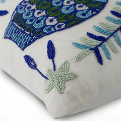 Fish Tales - Silk Blue Decorative Lumbar Pillow Cover