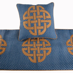 Denim Love - Cotton Blue Decorative Bed Runner and Pillow Cover