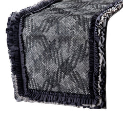 Grey Leather Decorative Table Runners Grey Slither