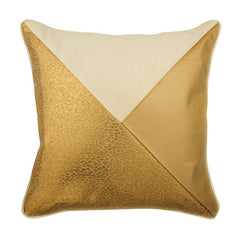 Gold Safari Leather Throw Pillow Cover