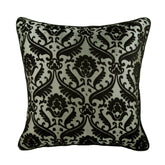 Victorian Black Damask Throw Pillow Cover