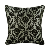 Victorian Black Damask Throw Pillow Cover