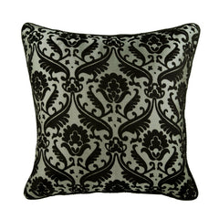 Victorian Black Damask Throw Pillow Cover