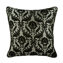 Victorian Black Damask Throw Pillow Cover