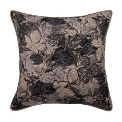 Maple Glory Gray Silver Throw Pillow Cover