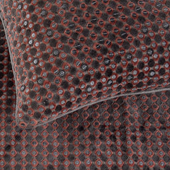 Ditto Dots - Velvet Peach, Grey Decorative Bed Runner and Pillow Cover