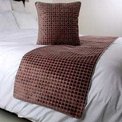 Ditto Dots - Velvet Peach, Grey Decorative Bed Runner and Pillow Cover