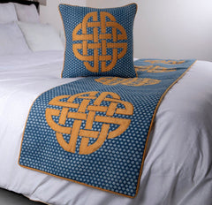 Denim Love - Cotton Blue Decorative Bed Runner and Pillow Cover