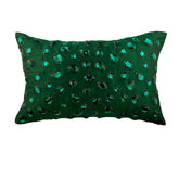 Green Silk Decorative Lumbar Pillow Cover, Emerald Beauty