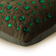 Green Gems Crystals Decorative Euro Shams