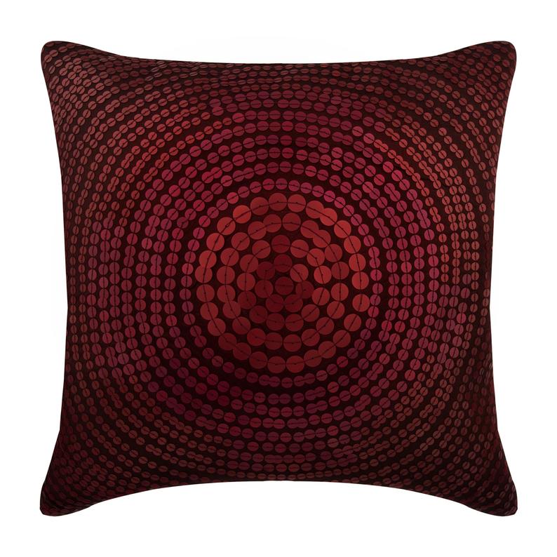 Dots of Cheer Red Sequins Throw Pillow Cover