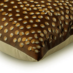Awestruck Brown Sequins Throw Pillow Cover