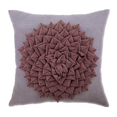 Purple Felt Throw Pillow Cover Flowerbed