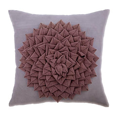 Purple Felt Throw Pillow Cover Flowerbed