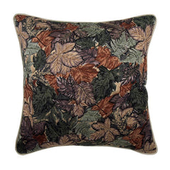 Maple Glory - Grey & Silver Satin Throw Pillow Cover